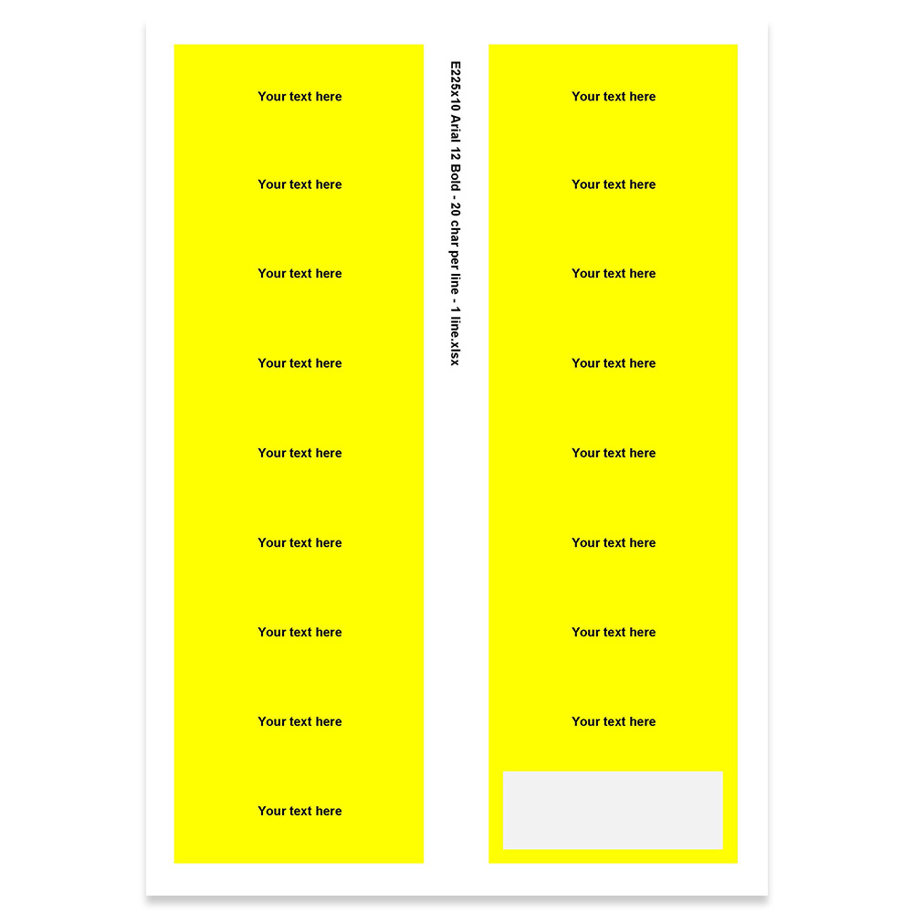 E225310 - 1 ligne, max 20 caractères (police : Arial 12)