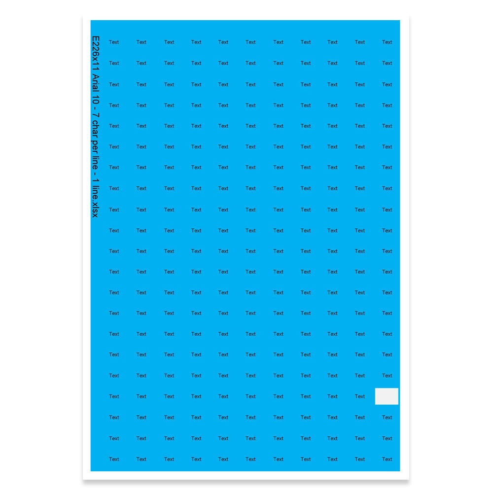 E226211 - 1 ligne, max 7 caractères (police : Arial 10)