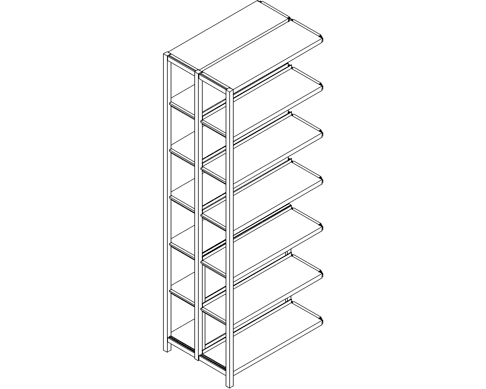 Uniflex add-on – double-sided – H2050 – D250 – W750 – 3D.dwg